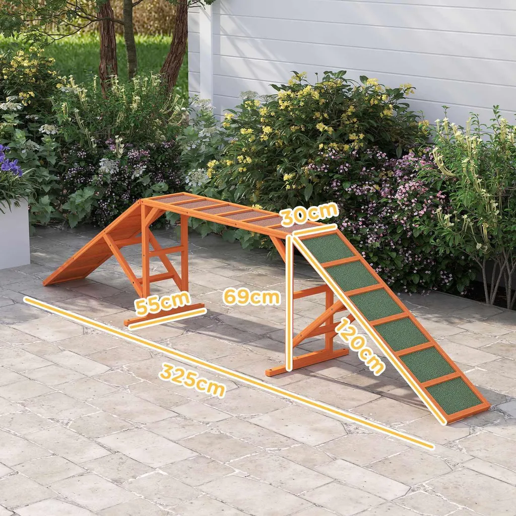 Passerelle Agility Chien Anti-Glisse avec Rampe de Sécurité Orange - 3