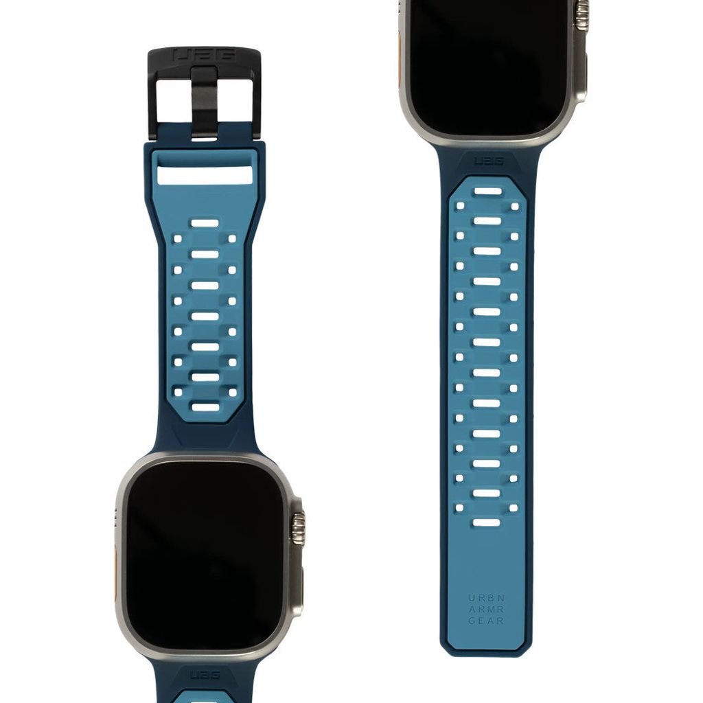 Urban Armor Gear 194002115555, Band, Smartwatch, Blau, Apple, Watch Series 8, SE2, Ultra, 7, 6, 5, 4, 3, 2, 1, SE, Silikon