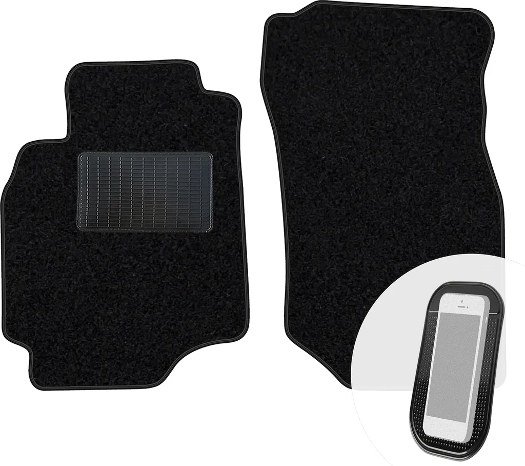 moto-MOLTICO Tappetini anteriori per auto Velours Tappetini auto neri Set 2 pezzi adatto per Mitsubishi Lancer 2003-2007