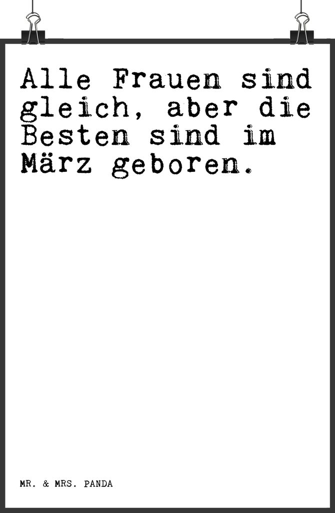 Mr. & Mrs. Panda Bild Alle Frauen sind gleich,... DIN A4 - Weiß - Geschenk, März, Plakat, kunstdruck poster, Spruch Sprüche Weisheiten Zitate Lu...