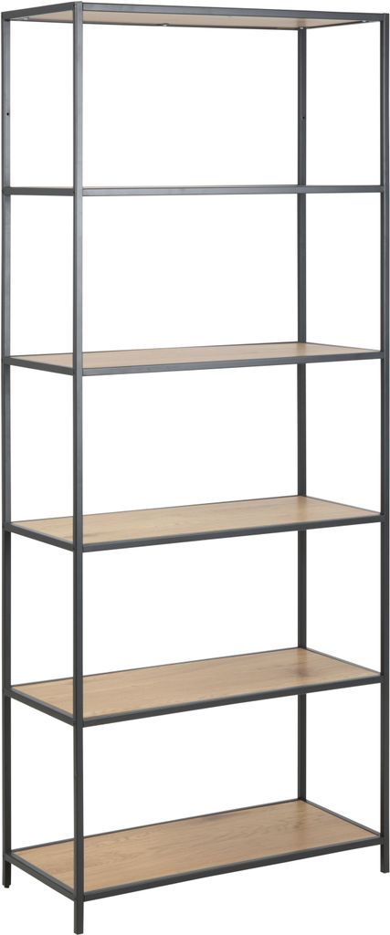 Actona Seaford, Černá, 5 police/polic, Ocel, Dřevo, Matný, Obrázek produktu 