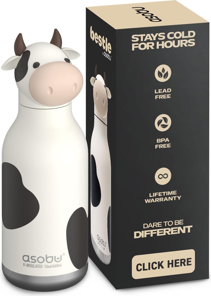 asobu Bestie Bottle Kuh - Willow - Cow – isolierte Produktbild 