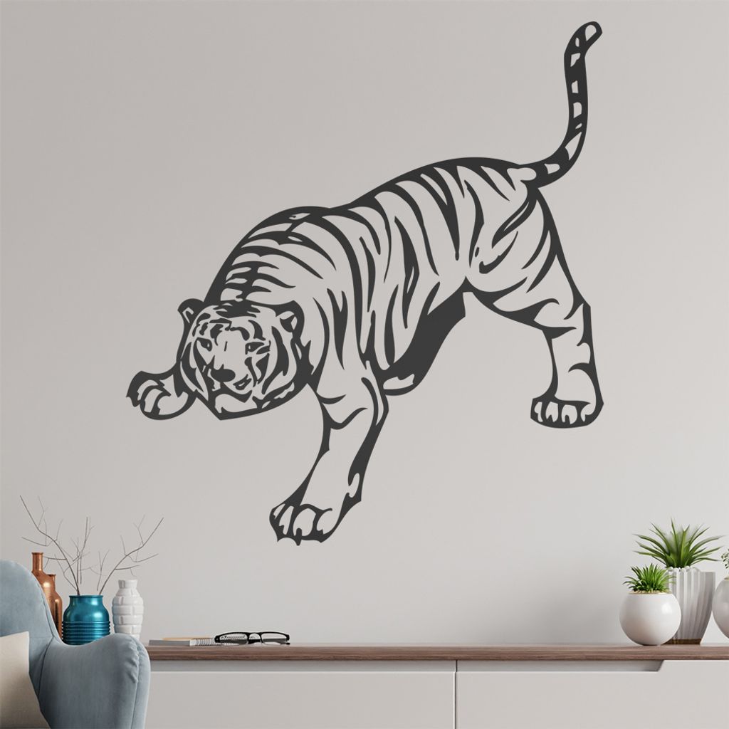 Tiger Wandtattoo in 6 Größen - Wandaufkleber Wall Sticker - Dekoration, Küche, Wohnzimmer, Schlafzimmer, Badezimmer