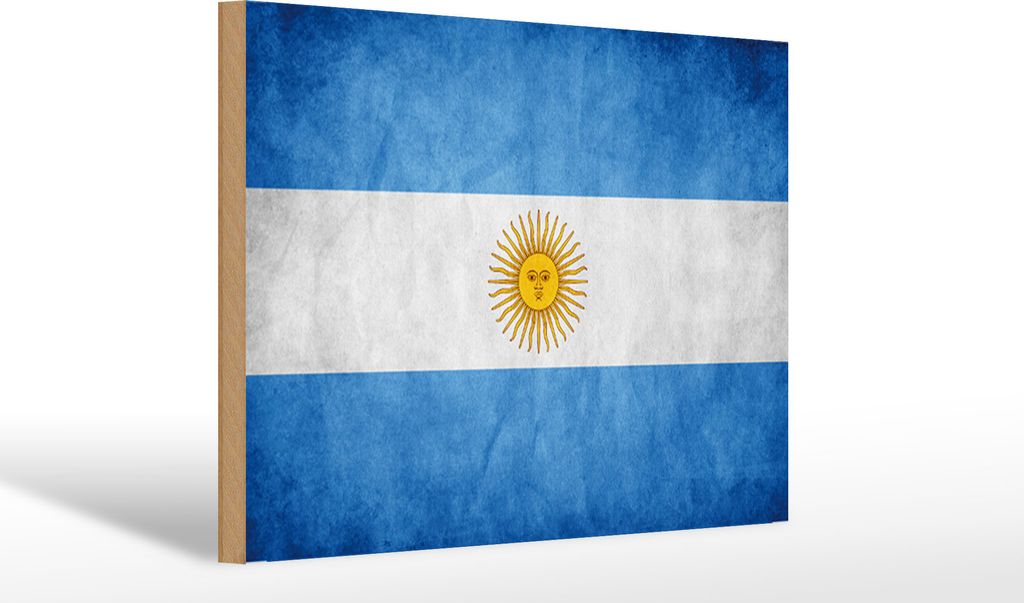 Holzschild Flagge Argentinien, 30x20 cm, Holzschilder Fahne Nationalität