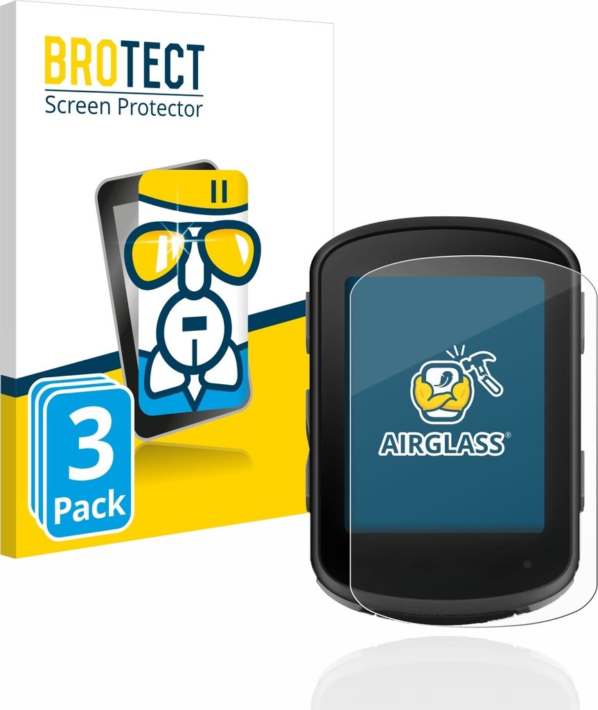 3x BROTECT Schutzglas für Garmin Edge 540 / Edge 840 Schutzfolie Panzer Folie Glas Display Schutz klar