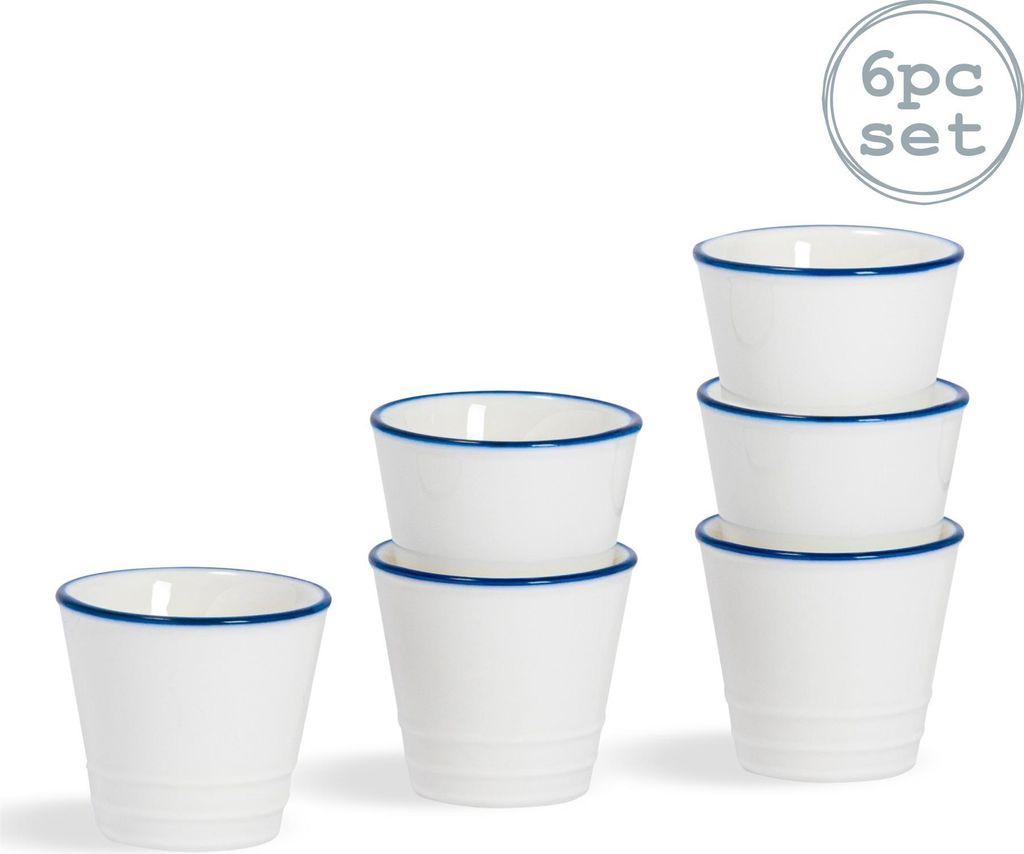 Nicola Spring 6 Stück Country Farmhouse Weiß Frühstück Produktbild 