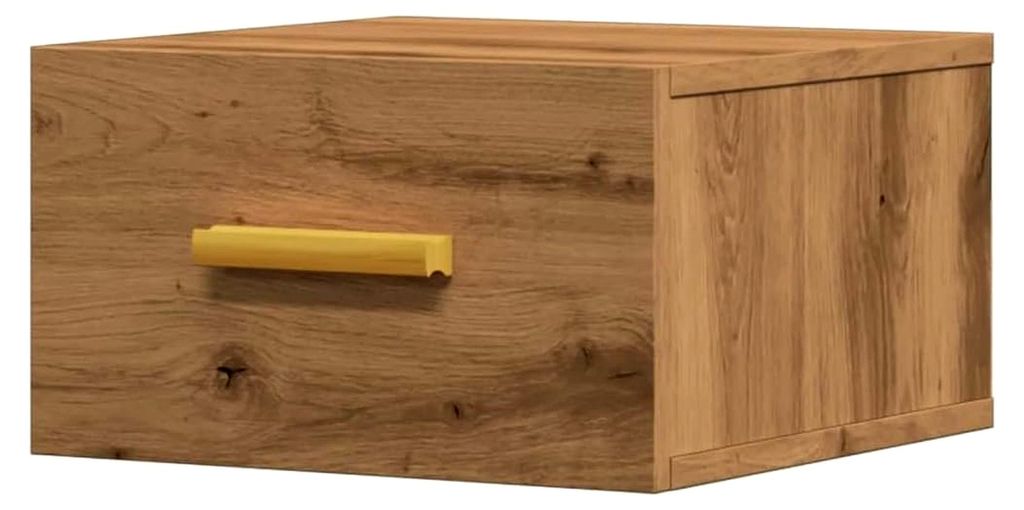 Wand-Nachttisch Artisan-Eiche 35x35x20 cm, schwebender Nachttisch, Nachtschrank, Wandschrank, Schlafzimmermöbel