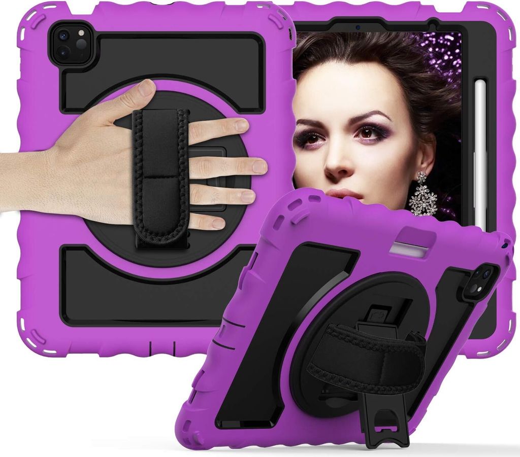 Tasche für iPad Pro 11" mit Ständer und Schultergurt Lila