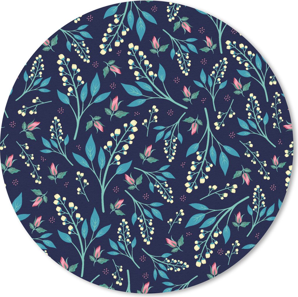 MuchoWow Mauspad Mousepad Blumen - Rosa - Weiß - Muster 30x30 cm - Mousepads - Maus Mat - Pad - Mausunterlage - Tischunterlage - Schreibtischmatten