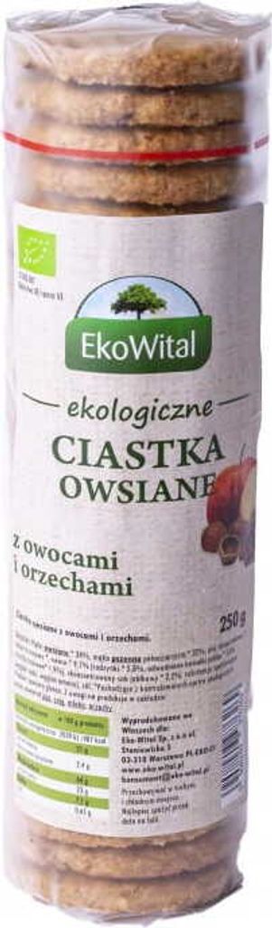 EKOWITAL Haferkekse mit Obst und Nüssen 250 g
