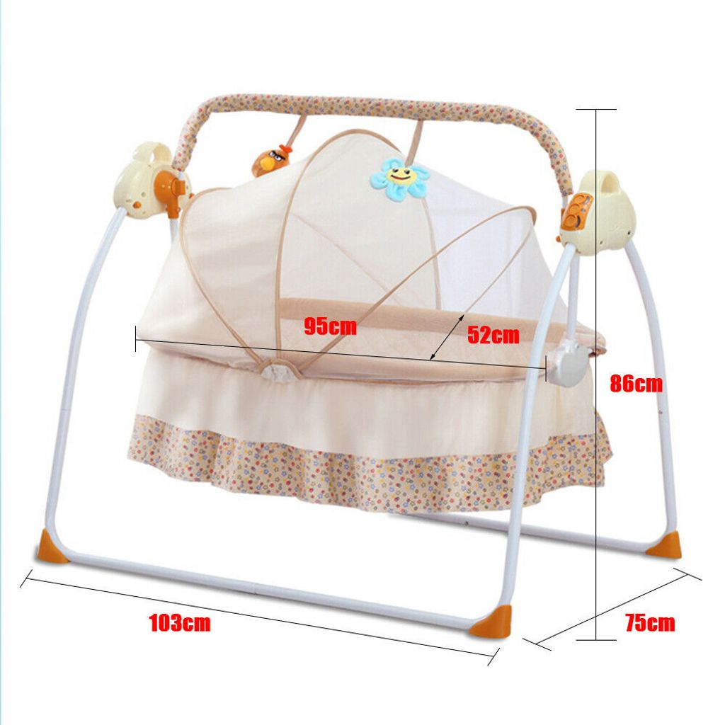 Elektrische Babyschaukel Babywippe 90*50*83cm Babyliege Wippe Wiege  Matratzen 