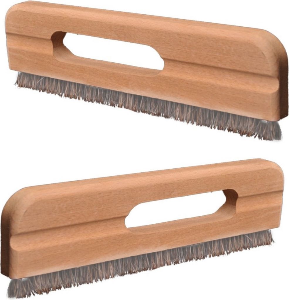2er Set - Tapezierbürste mit Griffaussparung | 270mm Tapezierbesen - stabile & weiche Bürstenhaare - 2 Stück Tapezierwischer mit Rosshaar | Male...