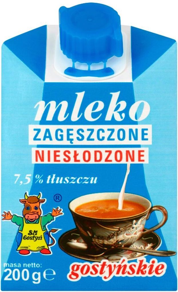 Mleko zagęszczone Gostyń niesłodzone 7,5% 200 g Zdjęcie produktu 