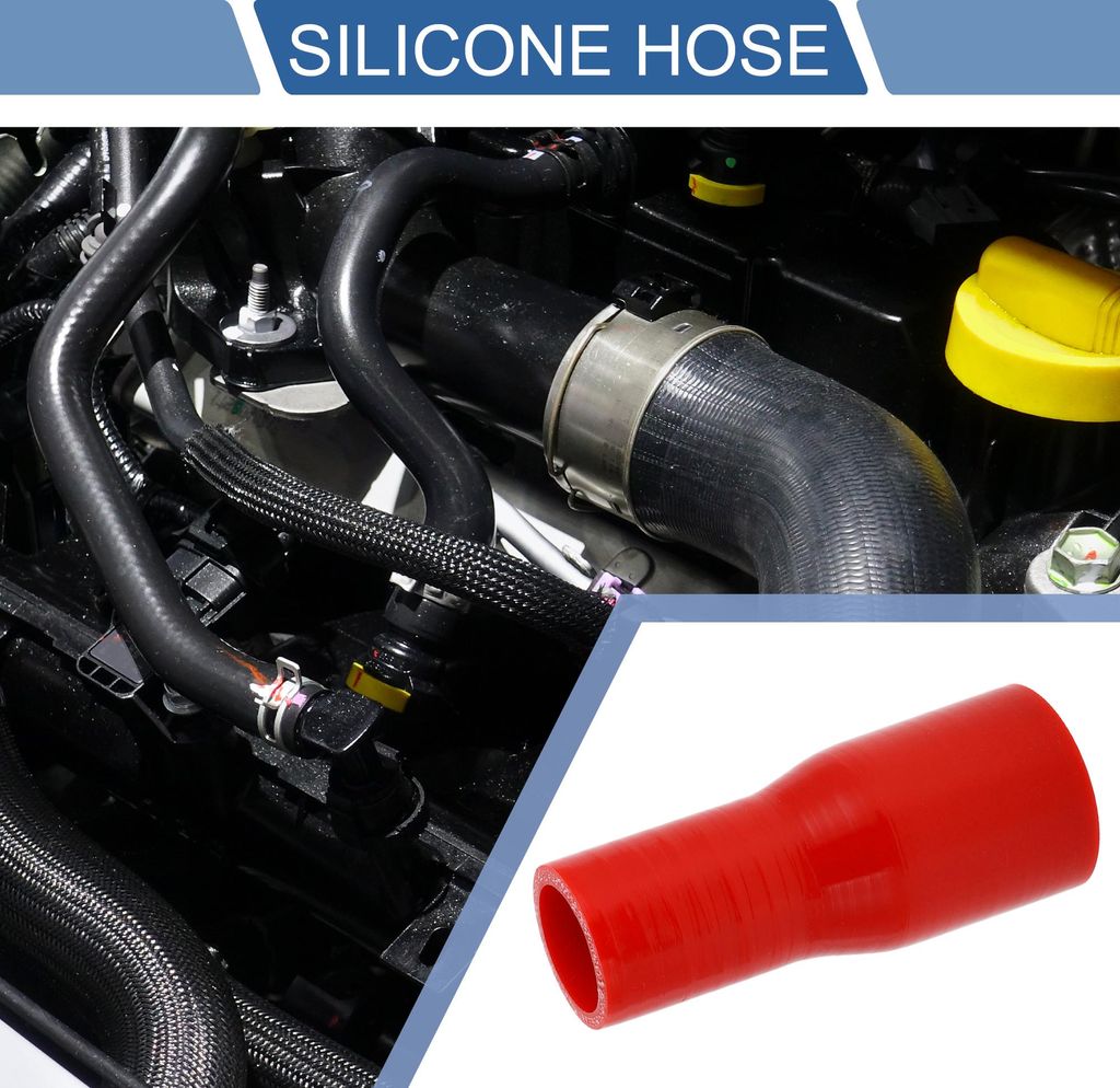 1 Stück 32mm/1.26"-45mm/1.77" ID 127mm/5" Länge 0 Grad Roter Autosilikonschlauch Kühlmittelschlauch Universal