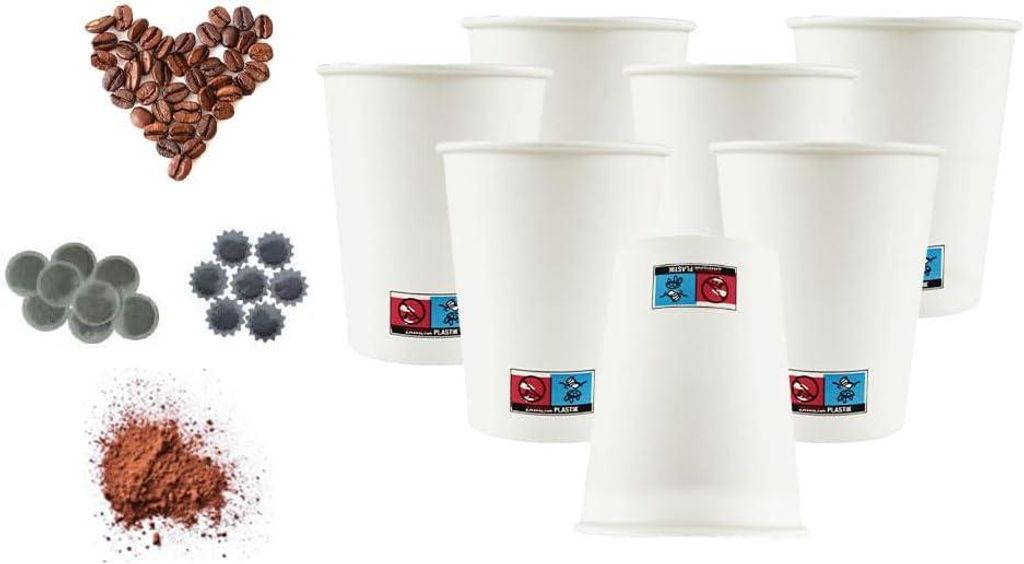 Kaffeebecher – TO GO 200 ml, 8 oz Einweg Coffee to Go Becher Weiß (10 x 50) -500 Stück