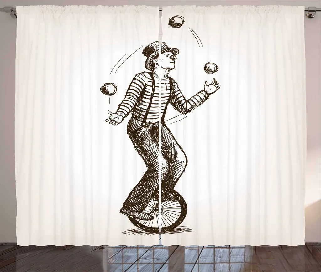 Tenda Circus ABAKUHAUS Clown Giocoliere 280x175 cm - Bianco Marrone