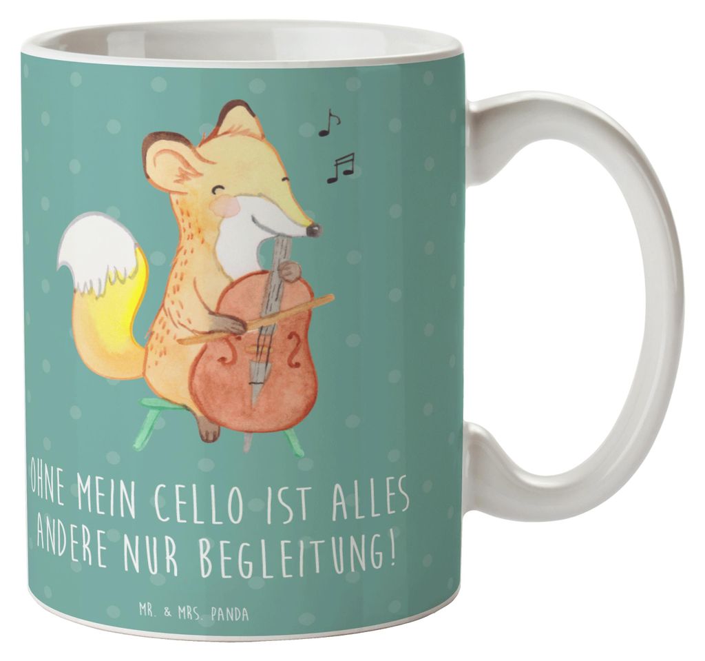 Mr. & Mrs. Panda Tasse Cello Magie - Meeresbrise - Geschenk, kaffeetasse keramik, Streichinstrument, Instrument, Musik, haferl, klassische, Musikin...