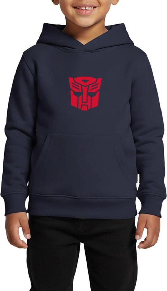 Spreadshirt Transformers Earth Spark Symbol Autobot Logo Kinder Premium Hoodie, 134/140 (8 Jahre), Navy
