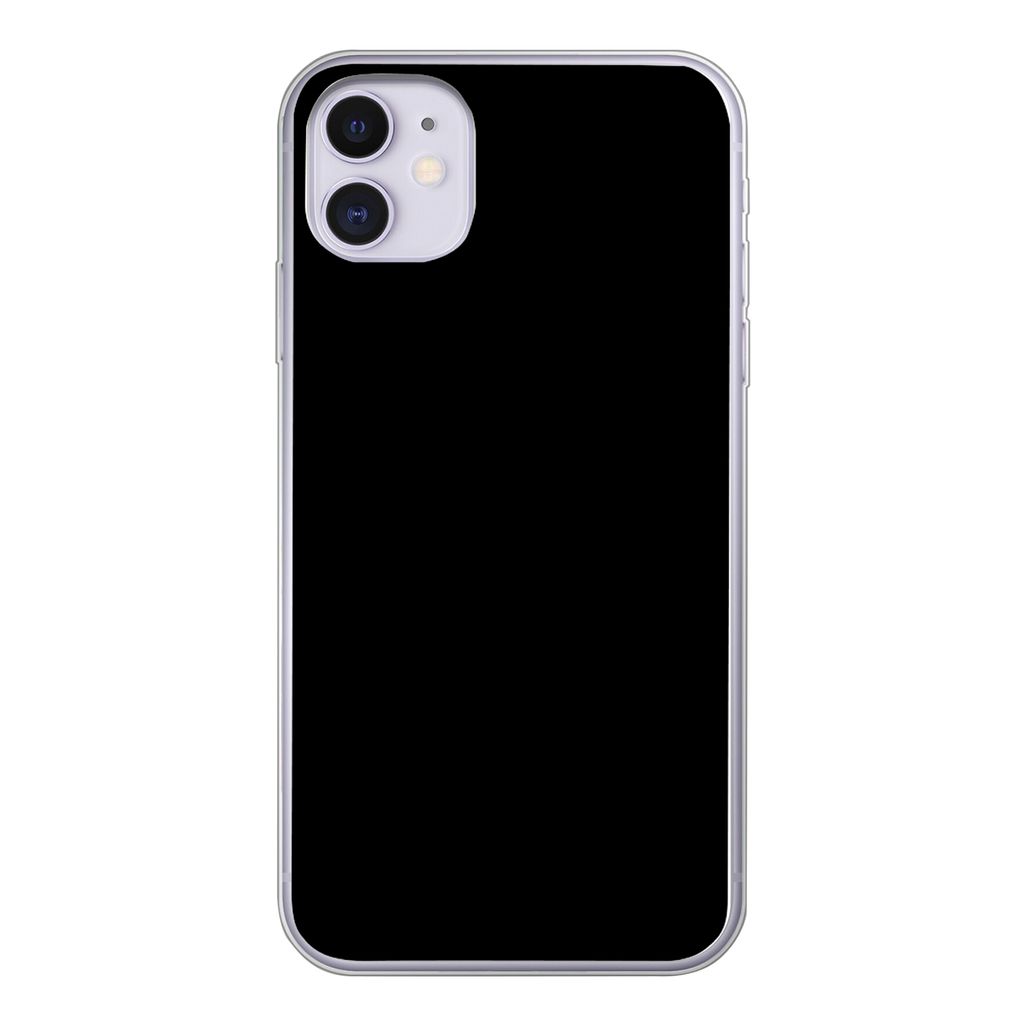MuchoWow Handyhülle Schutzhülle Hülle für iPhone 11 Schwarz - Dunkel - Massiv - Farbe Silikon Softcase Handy Hülle - Handytasche