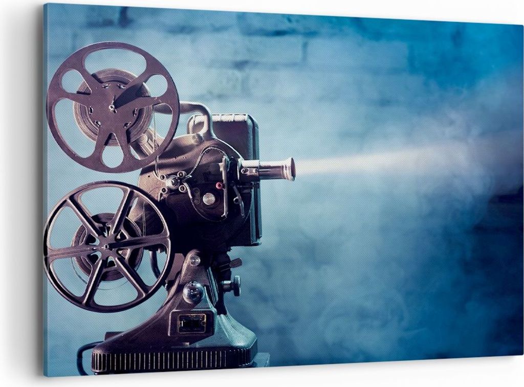 Bild auf Leinwand - Leinwandbild - Film projektor gedächtnis geschichte - 100x70cm - Wand Bild - Wanddeko - Leinwanddruck - Bilder - Kunstdruck - ...