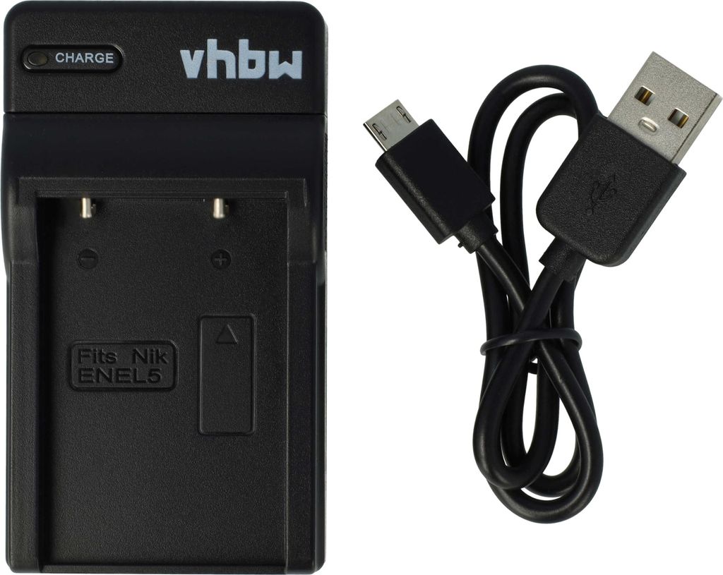 vhbw USB Ladegerät kompatibel mit Nikon Coolpix P6000, Produktbild 