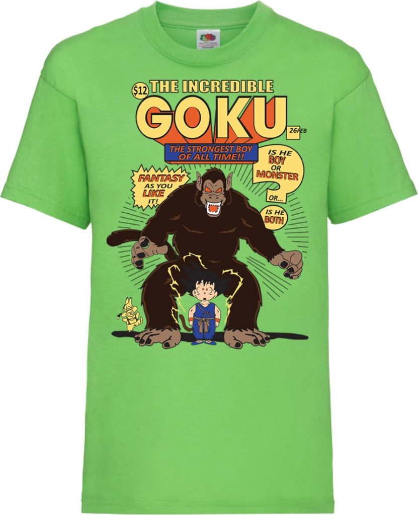 Kinder T-Shirt Dragon Anime Manga Ball Z 16 Giant Ape, 7-8 Jahr - 128 / Lime