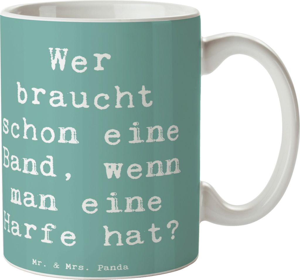 Mr. & Mrs. Panda Tasse Spruch Harfenzauber - Meeresbrise - Geschenk, Elegant, Klang, himmlisch, Lernen, Kaffeebecher, Becher, Instrument, schöne, ...