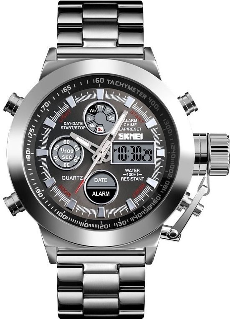 SKMEI Amos Herren Armbanduhr - Stoßfest, LED, Silber KP23721