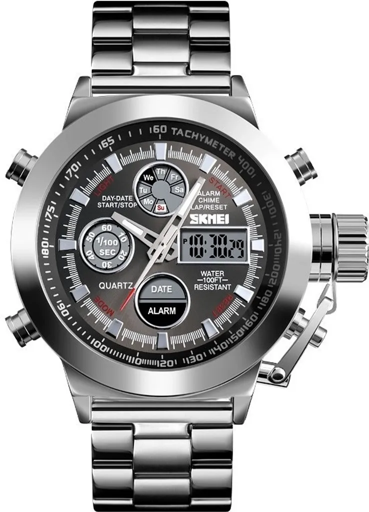 Montre Robuste SKMEI Amos Argenté - Finies les Rayures au Poignet Homme