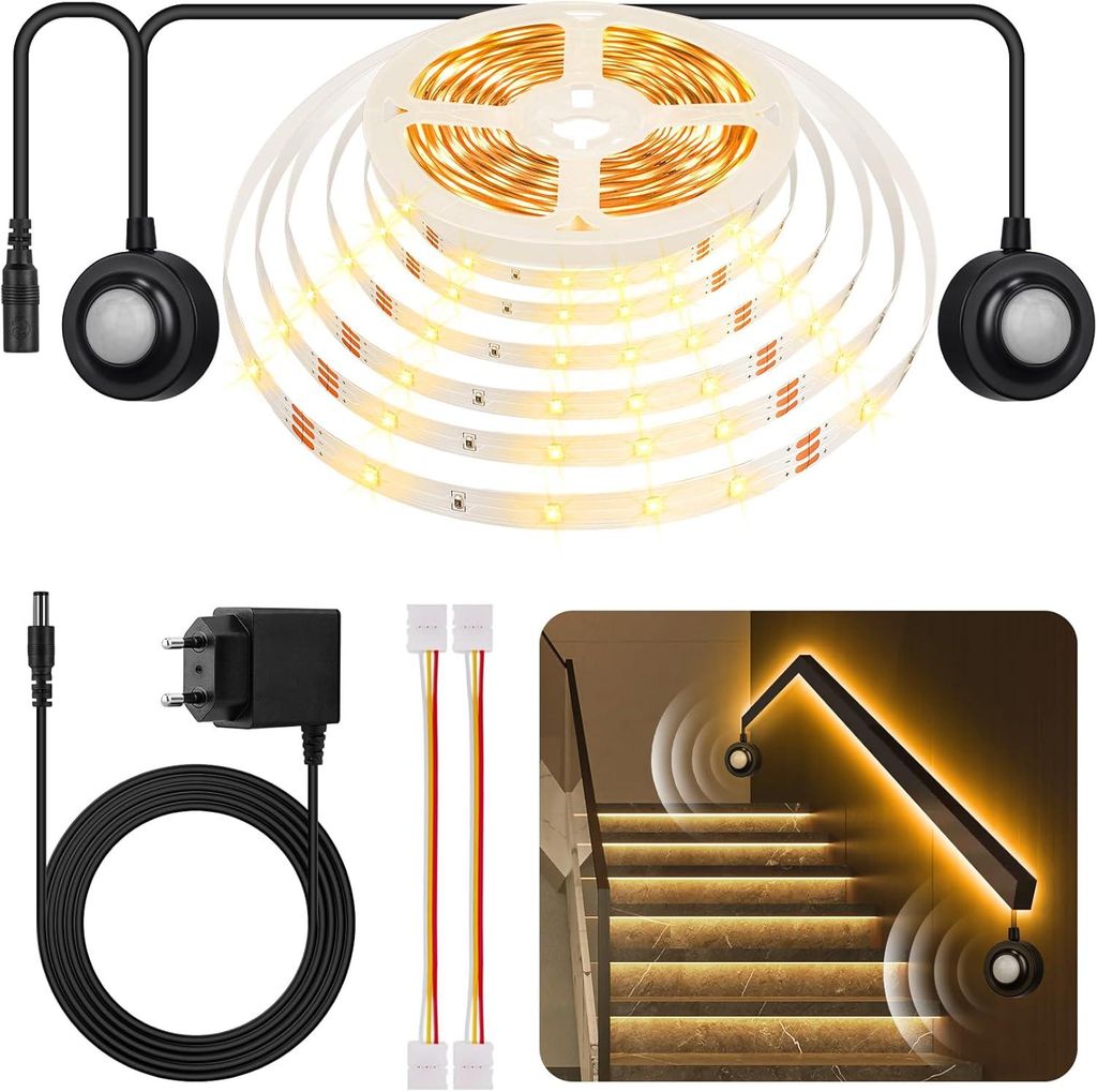 LED-Band mit Bewegungsmelder 5 m zweiseitige Leiste für das Produktbild 