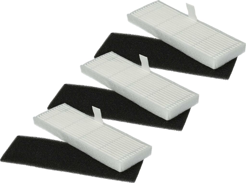 vhbw Filter-Set kompatibel mit Lubluelu SL60D Saugroboter - 6x Ersatz-Filter (Schaum-Filter, Feinstaubfilter)