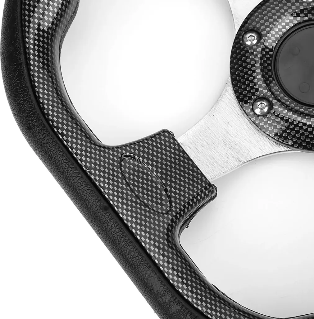 Acclcors Volante da corsa universale, volante da gioco da 13,6 pollici, 6 viti, grip in vinile, in pelle con pulsante a forma di clacson per corsa, rally, sport motoristici, guida (rosso