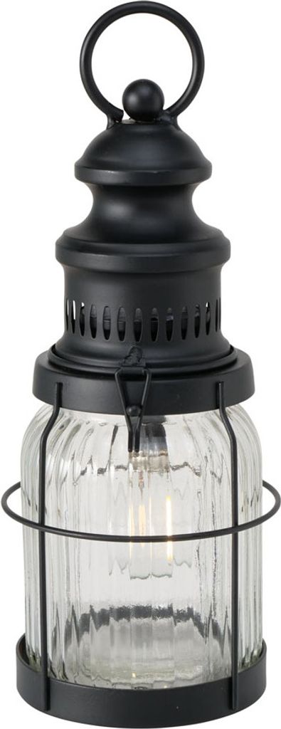 Tolle LED Tischlampe, Laterne Modell VOLTA. Im urbanen Produktbild 