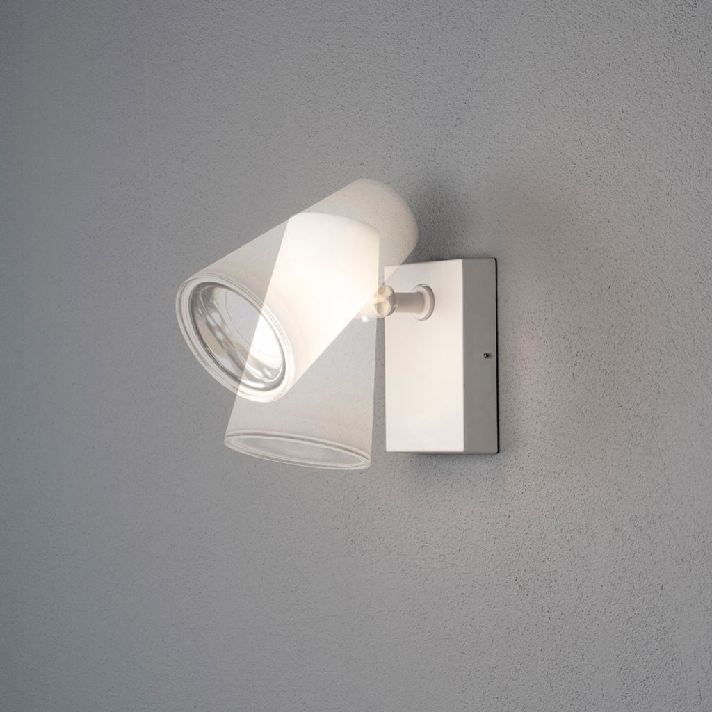 Konstsmide Fano Wandleuchte Spot grau/weiss, 1xE27 Sockel, max 1x25W, 240V,Aluminium/Kunststoff, 7872-250