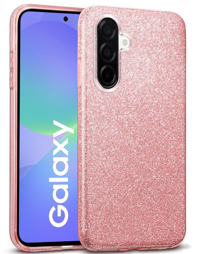 Handy Case für Samsung Galaxy A37 5G Hülle Glitzer Cover TPU Schutzhülle, Rosegold