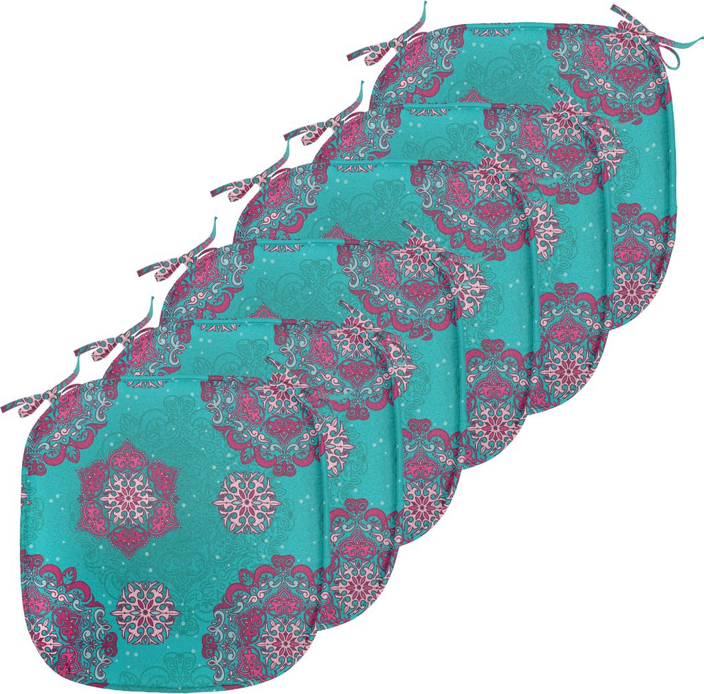 ABAKUHAUS viktorianisch Polster für Esszimmerstühle, Mittelalterliche Blumenverzierungen, Dekoratives wasserfestes Kissen mit Riemen für Küchen...