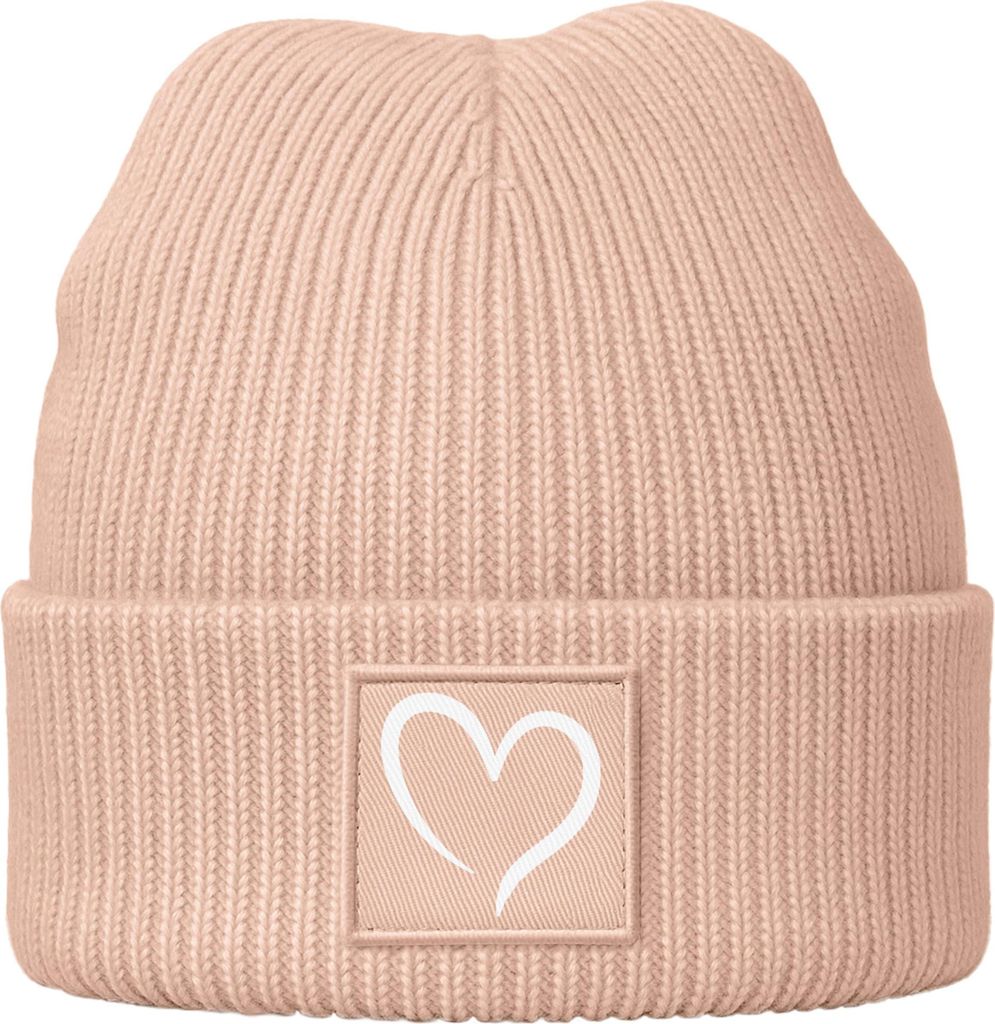 Kinder Beanie Mädchen Print Strickmütze Herz Aufdruck Geschenkidee Winter Weihnachten Advent SpecialMe