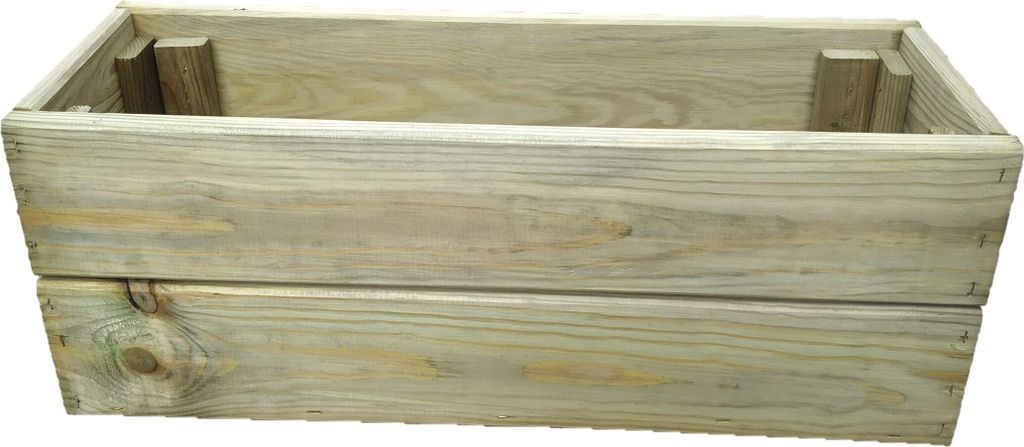 FKL DESIGN Pflanzkübel Rohholz, H:18cm B:18cm L:60cm, Produktbild 