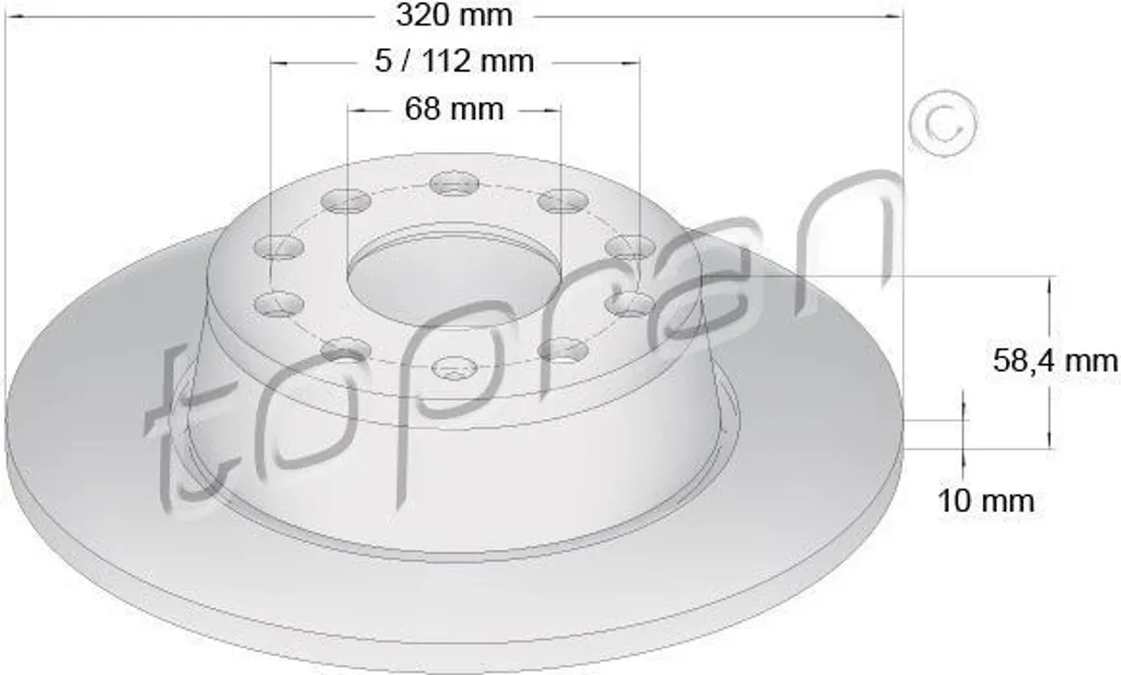Disque de frein arrière anti-vibration pour Audi Q2 et SEAT Ateca KH