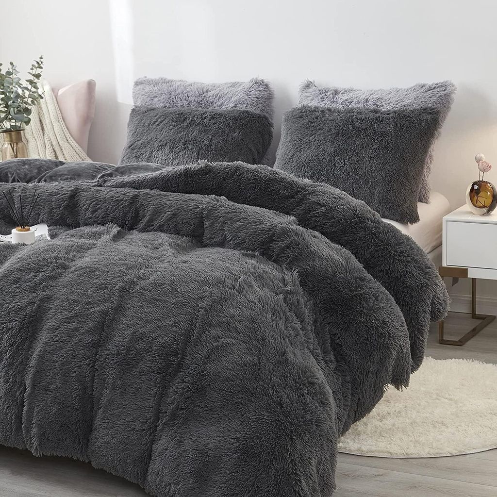 Kuschelweicher Stoff Winter Bettwäsche Thermo Fleece Flausch Kuschelig Warme Garnitur Bettbezüge Set Teddybär Bettwäsche Set