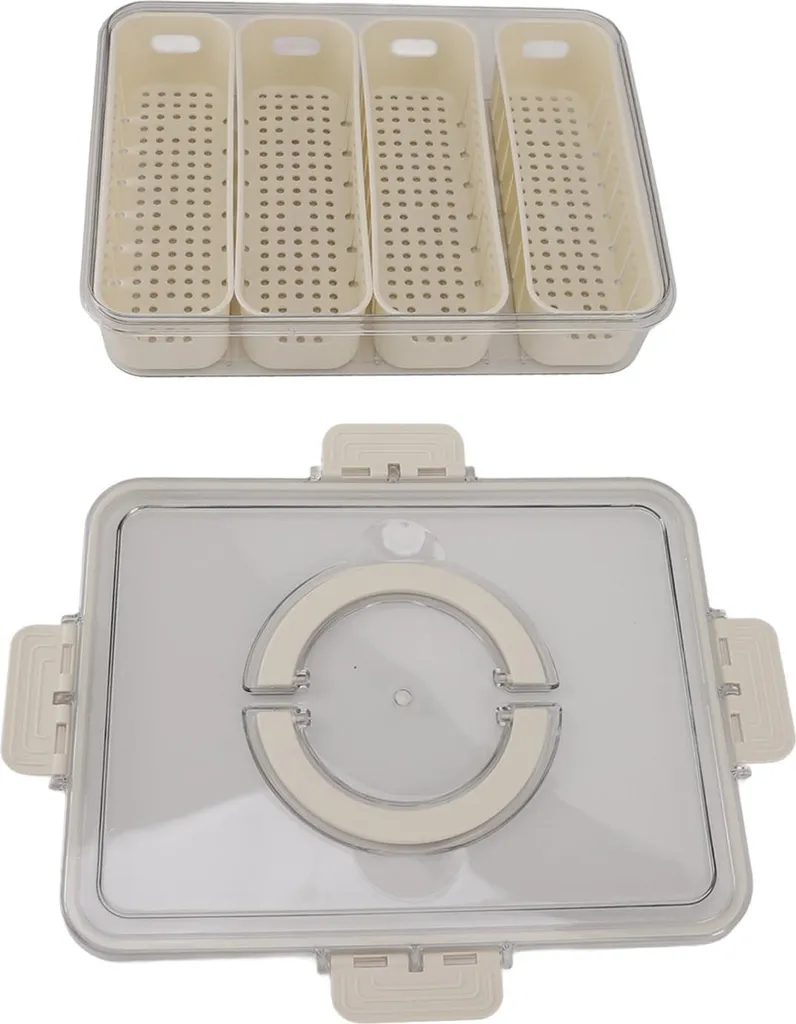 Récipient de Conservation PET avec Panier d'Égouttage pour Frigo - 1.7L