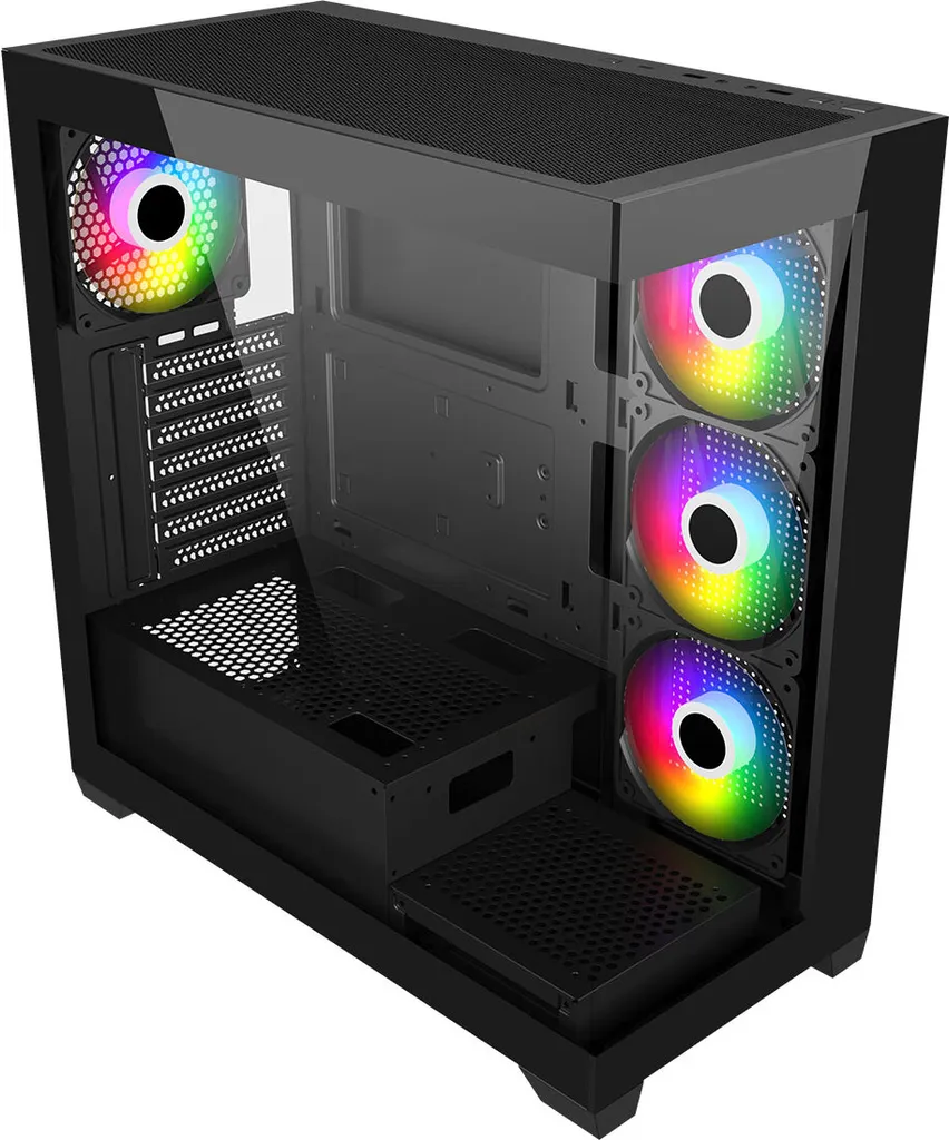 Boîtier Moyen Tour PC Gamer FSP M340-BA avec Panneau Latéral Transparent