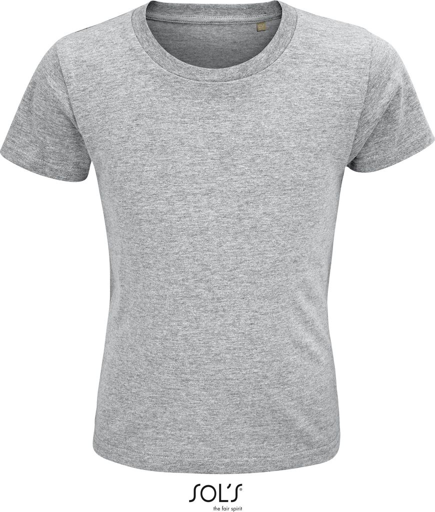 SOL'S Kinder T-Shirt Kids Basic Sommer Kurzarm Rundhals Shirt, Größe:12A, Farbe:Grey Melange
