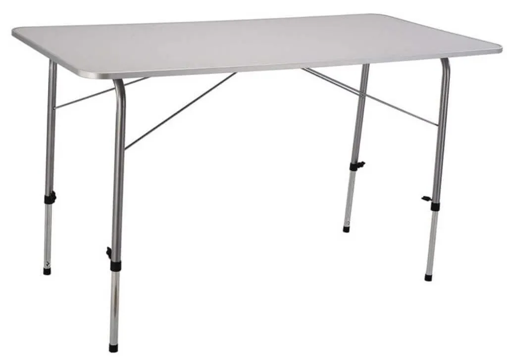 Table de jardin pliante 120 cm pour réception et buffet, acier robuste