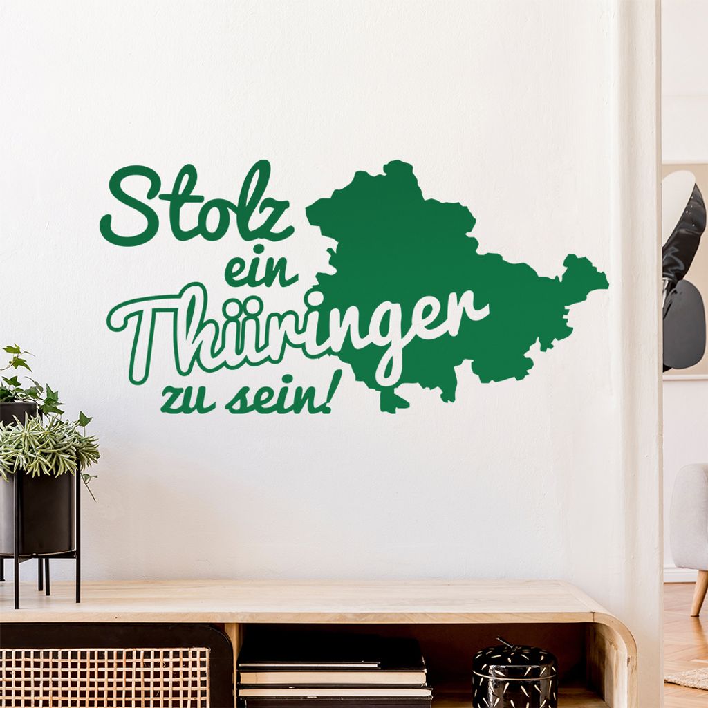 Thüringen Thüringer Stolz Wandtattoo Wandaufkleber Wall Sticker - Dekoration, Küche, Wohnzimmer, Schlafzimmer, Badezimmer