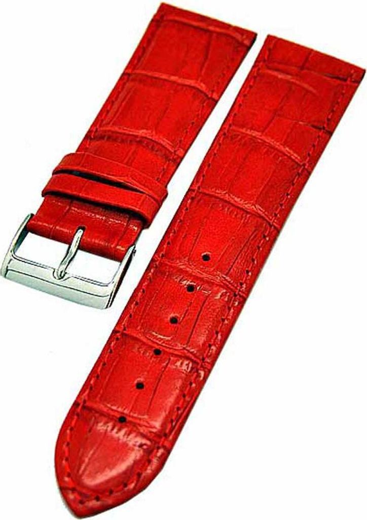 Uhrenarmband Kalbleder ROT 20mm mit Alligator-Struktur NEU