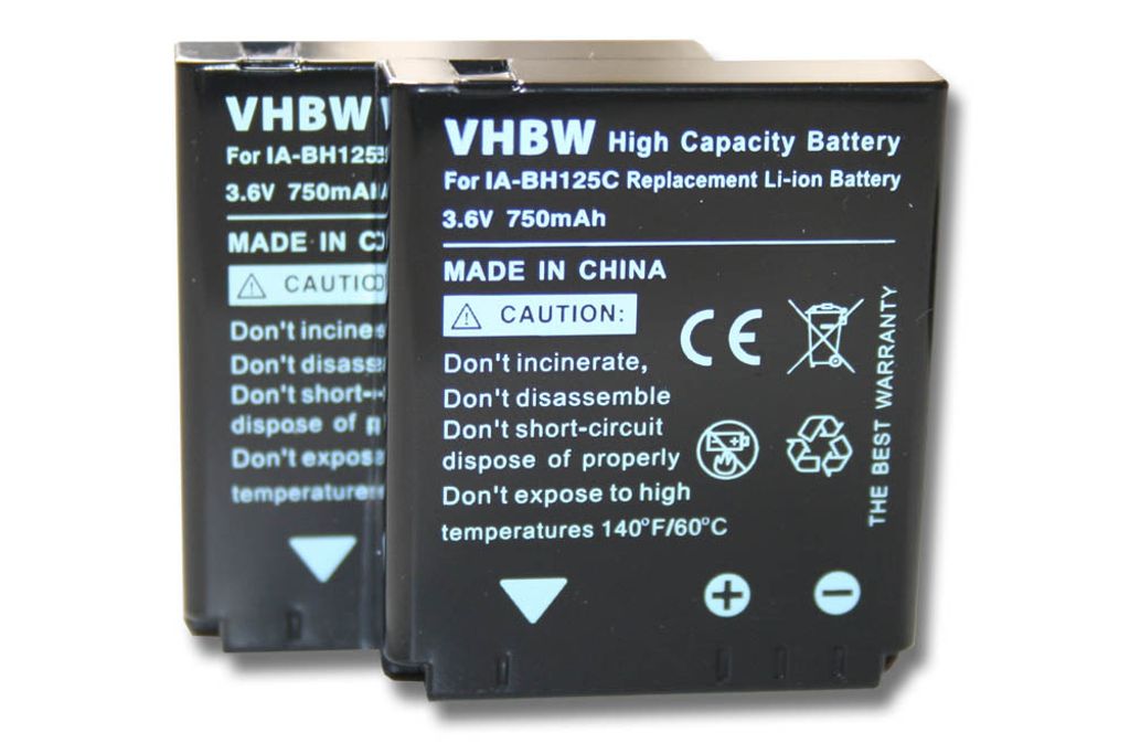 vhbw 2x Akku kompatibel mit Samsung HMX-R10 Kamera (750 mAh, 3,6 V, Li-Ion)