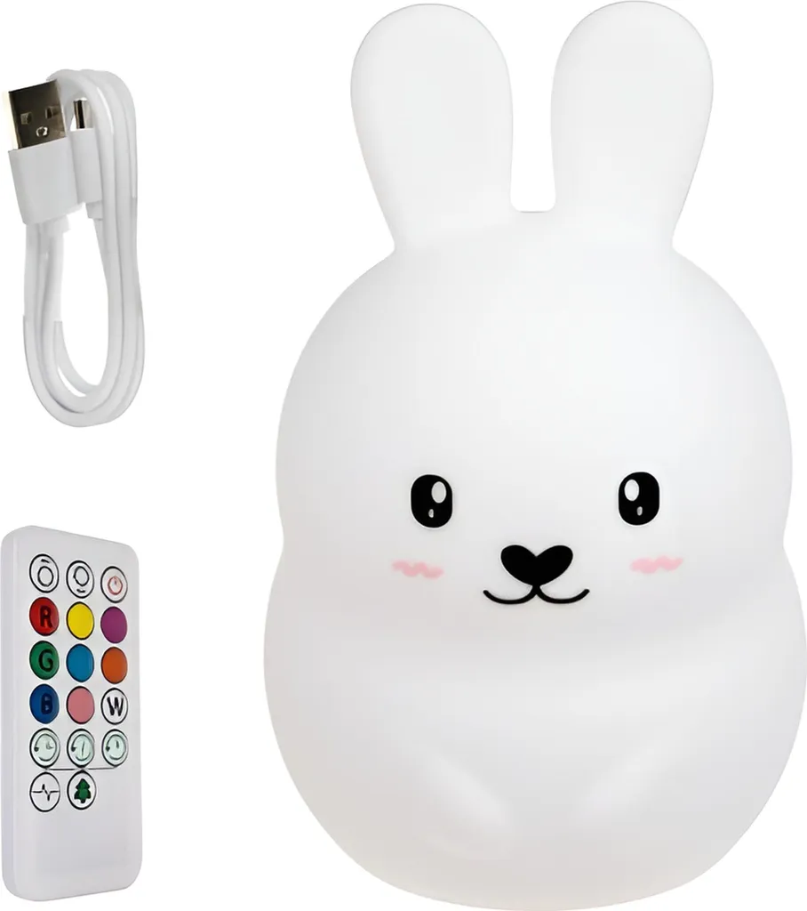 Lampe de chevet lapin RGB tactile et télécommandée - 16 nuances de LED