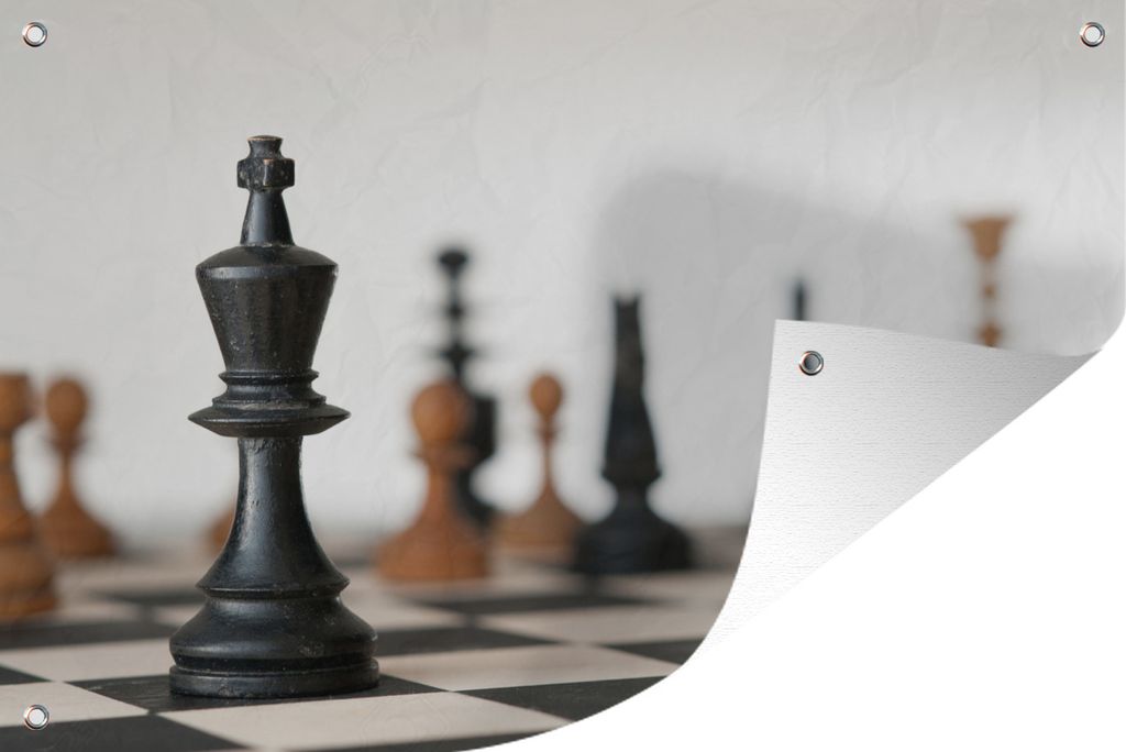 MuchoWow 90x60 cm Outdoor-Poster Gartendeko Sichtschutz Garten Poster für den Garten Eine Schachpartie auf dem Brett