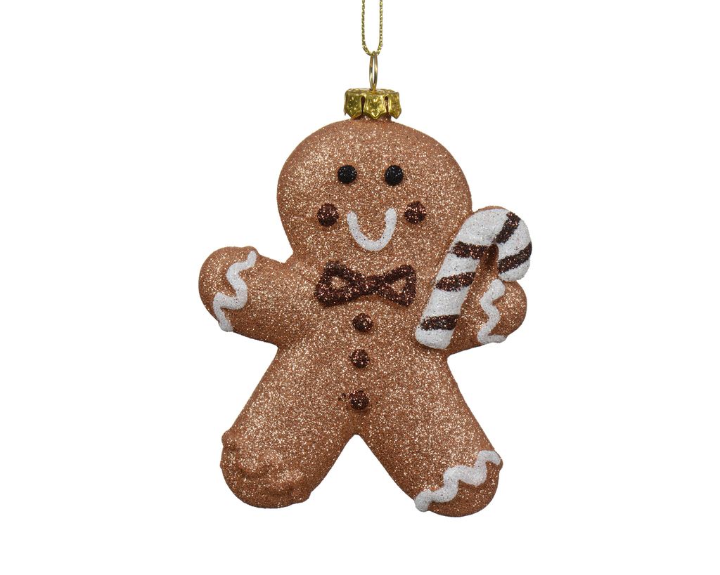 Christbaumschmuck Kunststoff 10cm Lebkuchenmann Figur Braun Produktbild 
